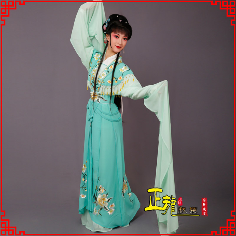 永靖青衣水袖戏服演出服 云肩花旦衣